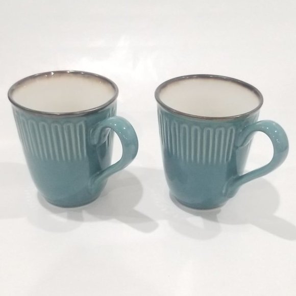 Fisher - Stoneware Mugs - Teal - 2 each - Picture 2 of 11